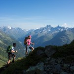 Wanderszene am Gemeindekopf, Geigenkamm, Oetztaler Alpen, Tirol, Oesterreich.